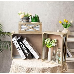 Setof3nestingwoodencratesrusticwoodenstoragecontainerboxeswithcutouthandlesdecorativefarmhousewoodbasketsfordisplaybarndoorgray Urban Country Home Decor Set of 3 nesting wooden crates rustic wooden storage container boxes with cutout handles decorative farmhouse wood baskets for display barn door gray urban country home decor