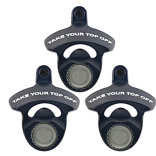 Black Magnetic Bottle Opener Wall Mounted Beer Cap Opener with Ma...