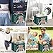 Clastyle Vintage Sport Ball Kid Storage Basket Baby Laundry Hamper Boy Gift Toy Box Collapsible Clothes Organizer Nursery Bin for Bedroom, Green Football, 40*30*30 cm