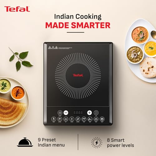 Image of Tefal EXPRESS IH Induction Cooktop | 1600W Fast Heating Power | Auto Pan Detection with 4KV Surge Protection | Sleek Polished Ceramic Glass
