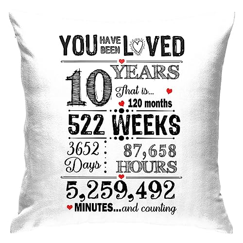 Yiecik 10th Birthday Decorations for Girl,Birthday Gifts for 10 Year Old Girls,Cool Things for 10 yYear Old Girls,10th Birthday Gifts for Girls-Boys Pillow Cover 18X18 Pack of 1