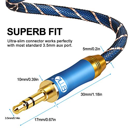 Cable AUX EMK 3.5mm trenzado nylon 1.5 m miniatura 3