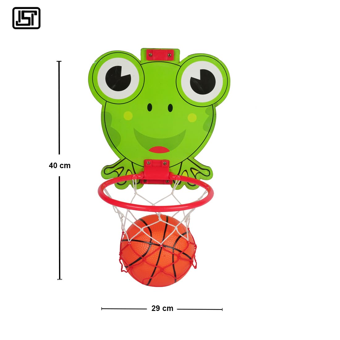 Asian Foldable Portable Frog Print Wooden Basketball for Kids (Green) - Image 2 thumbnail