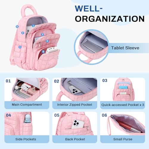 Image of Sisipoet Mini Backpack for Women, 2pcs Small Backpack for Ladies Bookbag Purse for Women with Handy Wallet and Luggage Strap, Pink