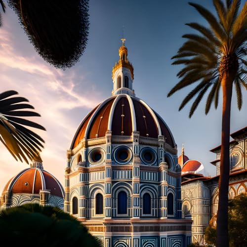 Peinture Florence Dome GerRit 58x90 cm une œuvre d'art murale d'exception