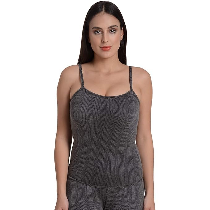 Bluebird_ Winter Inner Wear Top Warmer Spaghetti for Women Ultra Soft Sleeveless Scoop Neck (Grey)-image-2
