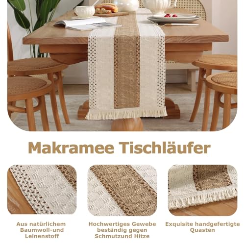 Chemin de table macramé lavable pour protéger et décorer votre table