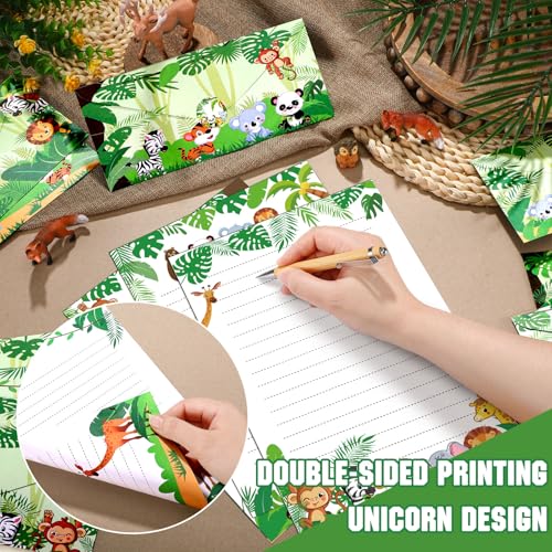 Image of Taobary 160 Pack Stationery Paper Set,safari Animal,8.5 X 11 Inch