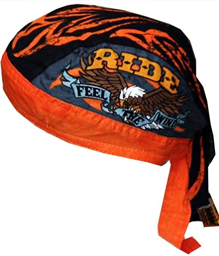 Danbanna Deluxe Eagle Feel The Wind Eagle Black Orange Head Wrap Cap Hat Sweatband