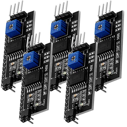 AZDelivery 5 x I2C Adaptador Serial Modulo Board Interfaz para Display LCD 1602 y 2004 Compatible con Arduino con E-Book Incluido!