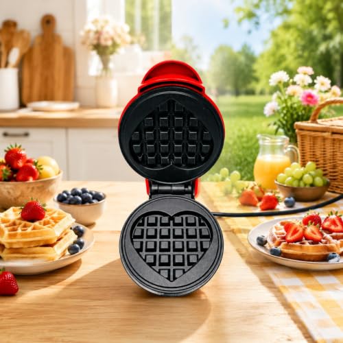Heart Shaped Waffle Maker Mini Non-Stick Waffle Machine for Breakfast Lunch - image 4