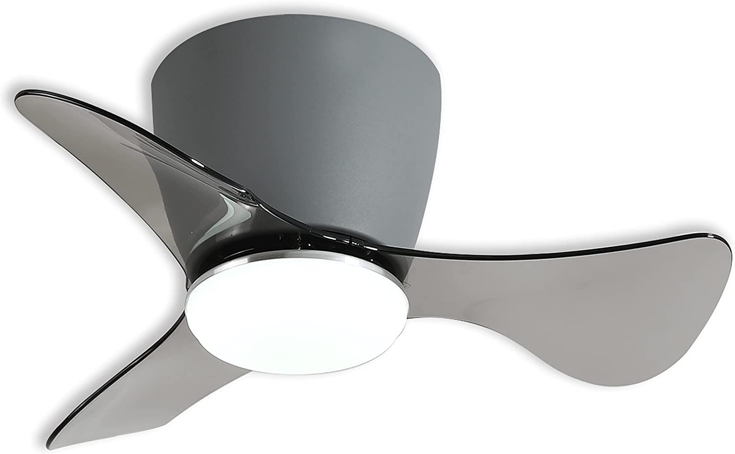 Mini Lampada Ventilatore da Soffitto Piccolo con Luce 3 Pale Reversibili, Ventilatore da Soffitto a Basso Profilo con Luci Telecomando per Cucina Camera da Letto Sala da Pranzo