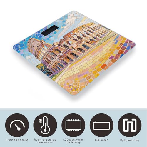 Báscula de baño digital con pantalla LCD y vidrio templado miniatura 3