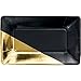 Rectangular Foil Appetizer Paper Plate Black/Gold 5.5 x 9