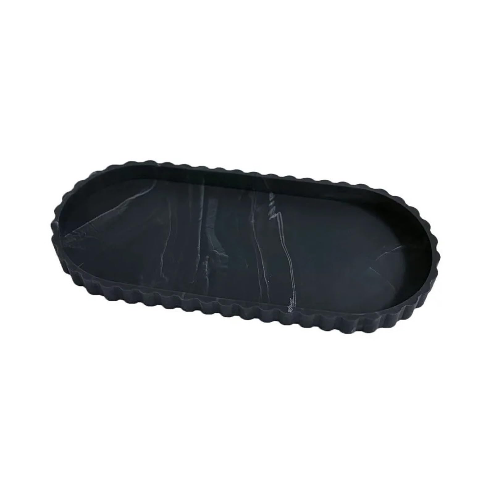Silicone Bathroom Tray Marble Wave Edge Oval Silicone Vanity Tray