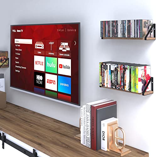 Wallniture Ponza Floating Shelves For Wall, Laundry Room And Bathroom Storage Shelf Unit Set Of 3, Natural Burned Rustic Wood Wall Decor With Metal Floating Shelf Bracket #TOP7