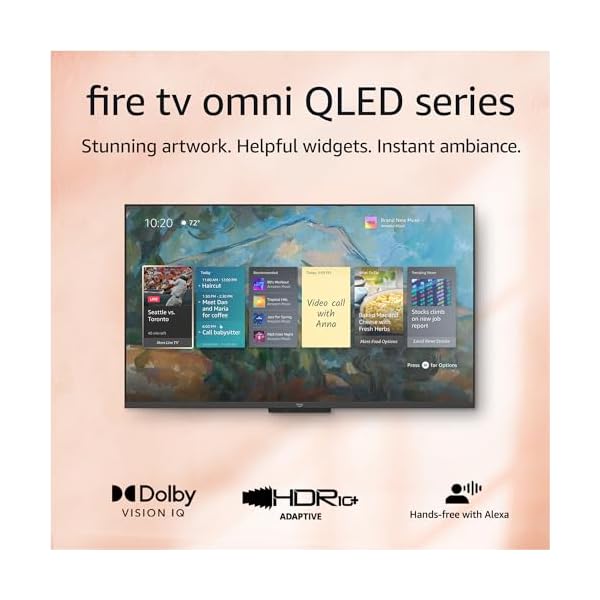 Amazon Fire TV 43″ Omni QLED Series 4K UHD smart TV, Dolby Vision IQ, Fire TV Ambient Experience, hands-free with Alexa