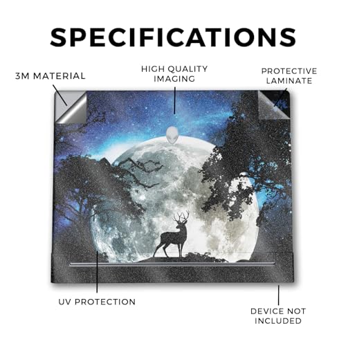 Image of Glossy Glitter Tablet Skin Compatible with Alienware X16 R2 (2024) - Moonlight Deer - Premium 3M Vinyl Protective Wrap Decal Cover - Easy to Apply | Crafted in The USA by MightySkins