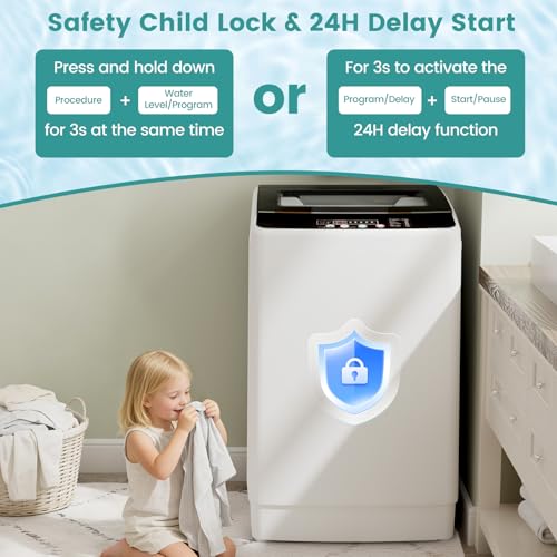 Image of Auertech 35 lbs Washing Machine, Fully Automatic Portable Washer with LED Display, 12 Wash Cycles, 8 Water Levels, Large Capacity Washer and Spin Dryer Combo with Drain Pump for Apartment, Home