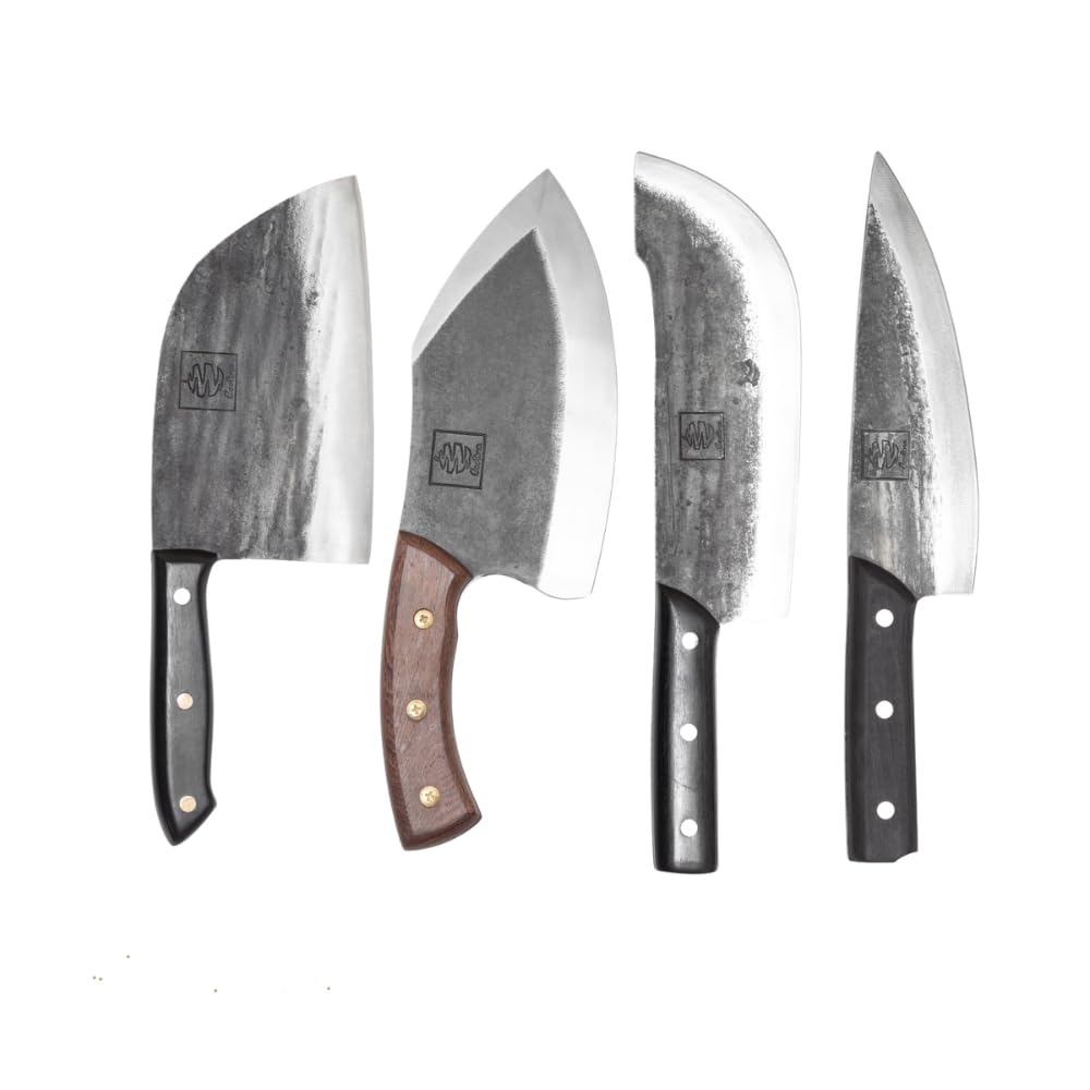 COOLINA The Ultimate Meat Lover 4-Knife Set - Premium Hand-Forged High-Carbon Steel Kitchen Knives Versatile Promaja Heavy-Duty Lixy