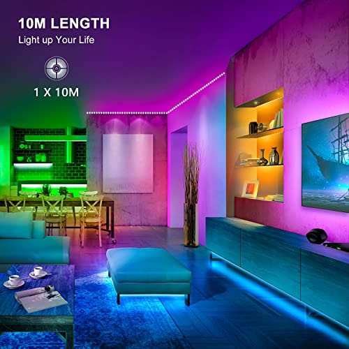 LED Strip Lights 10M, RGB Color Changing Led Light with IR Remote, Flexible Music Sync Led Light Strips, Ideal for Bedroom Home Bar Party Wedding(1 Roll of 10M) - Image 4