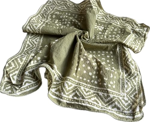 100% Cotton Bandanas, Bohemian Style Cotton Neck Scarf, Boho Soft Cotton Bandana, Cotton Neckerchief, Cotton Square Scarf gift handker Winter/summer style scarf block print bandana face mask multi use3