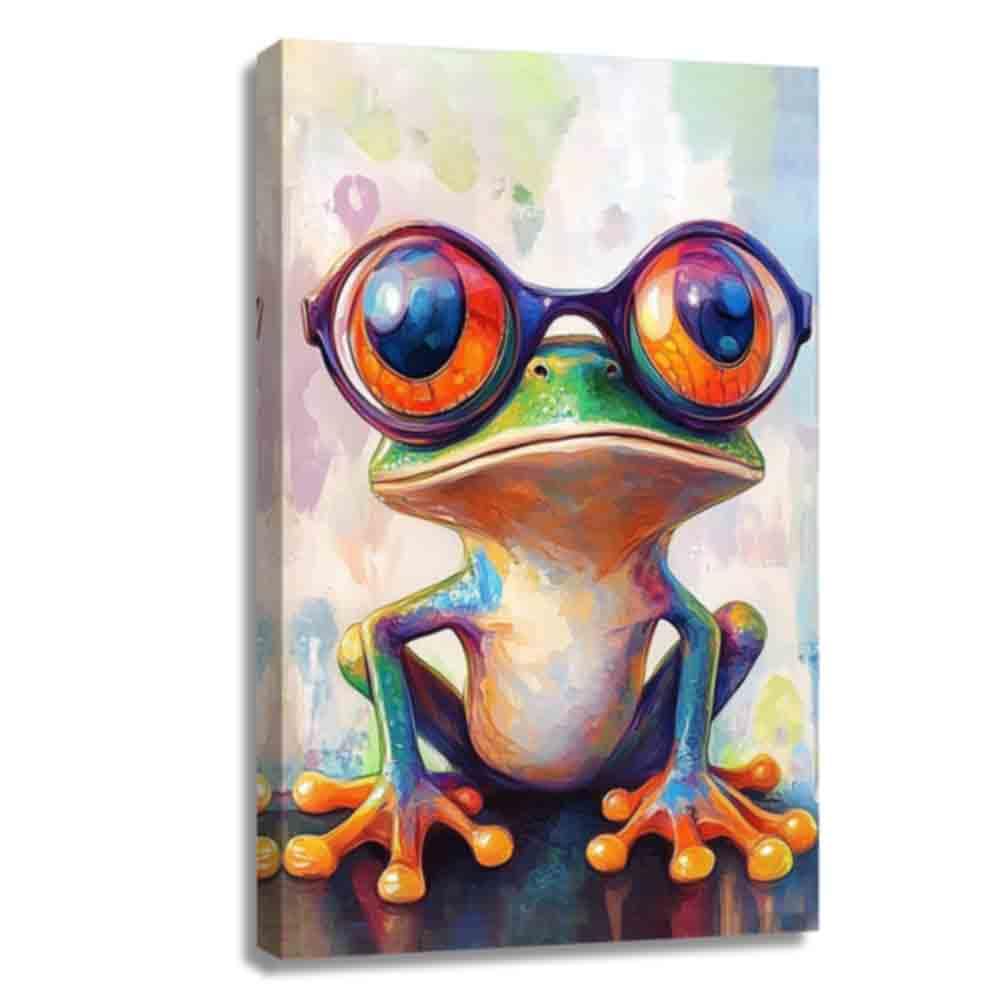 Amazon.com: QIXIANG Frog Canvas Wall Art Frogs with Glasses Art