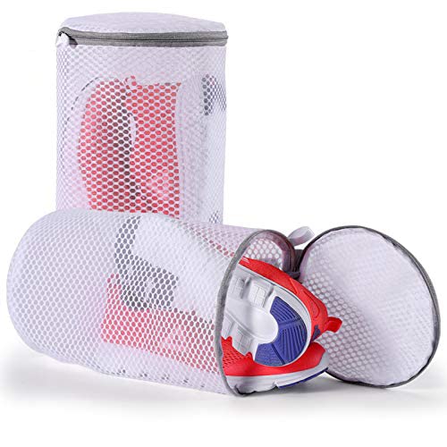 Kimmama Shoe Washing Machine Bag, Laundry Bags Mesh Wash Bags, Net Washer Sack with Zipper, Dryer Pouch for Cleaning and Drying Footwear, Sneaker, Trainers, Plimsolls, Slippers, Gym, Running, Tennis