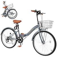美品折りたたみ自転車 20インチ カゴ/7段変速/泥除け付き Amazon | Mixiu 折りたたみ自転車 P-O9A シマノ 7段変速 20インチ/24