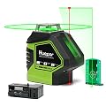Huepar Self-Leveling Green Laser Level 360 Cross Line with 2 Plumb Dots Laser Tool -360-Degree Horizontal Line Plus Large Fan Angle of Vertical Beam with Up & Down Points -Magnetic Pivoting Base 621CG