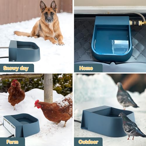 NAMSAN Beheizbarer Wassernapf Frostschutz Wassernapf mit Schwimmer Trinknapf mit Wasseranschluss für Hunde/Katze/Hasen/Hühner