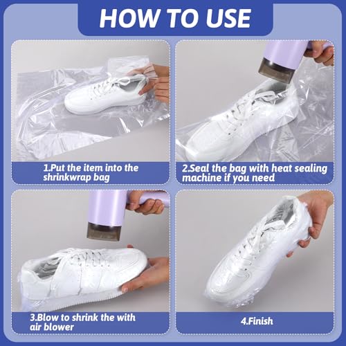 Image of Yolev 500pcs Heat Shrink Wrap Bags for Baskets Heat Seal Bags Film | 4 Sizes Clear POF 14 inchx20 inch(100) 8 inchx12 inch (100) 8 inchx10 inch (100) 4 inchx6 inch (200) for Soap Book Bath Bomb Jar Tumbler Sleeve Packaging