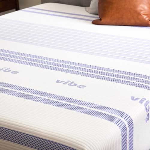 Image of Vibe Gel Memory Foam Mattress, Fiberglass Free 10-Inch CertiPUR-US Certified Bed-in-a-Box, Full, White