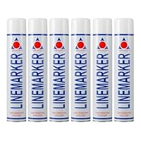 Aerosol Solutions Line Marker, Grass and Road Spray Paint, White, 750 ml (Pack of 6)