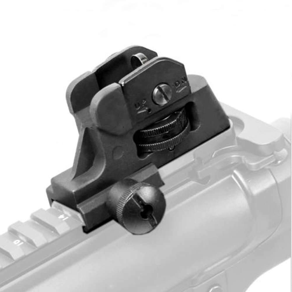 Visière arrière compacte amovible réglable en Métal Airsoft, Plage complète/réglage en Hauteur