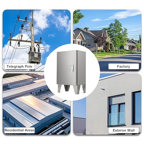 Stainless Steel Outdoor Electrical Enclosure Box, Waterproof High-Foot Junction Box, Secure Metal Lock Box for Electric Vehicle Charging, Durable Weatherproof Protection
