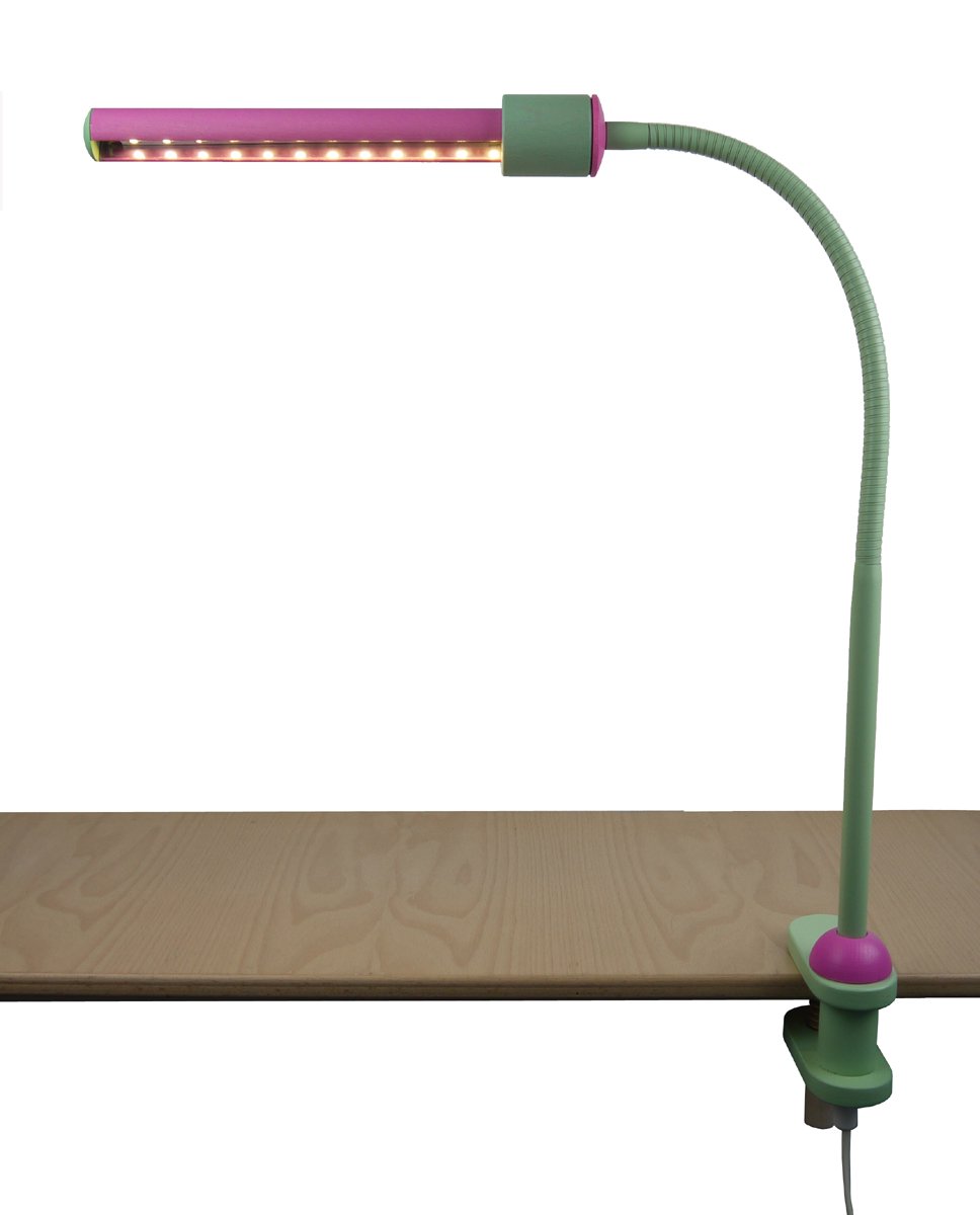 Niermann Lampe avec pince de fixation et éclairage LED Vert tendre/magenta (238)