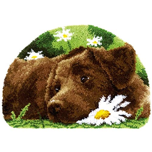 LFTYV Rug Kits for Adults, DIY Latch LFLFTYV Kit Rug Making Yarn Crafts Throw Pillow Cover Sofa Cushion Covercrafts for Kids Adults Lovely Dogs Patterns