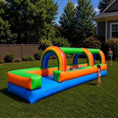 Crossover Inflatable Splash and Ride Waterslide for Kids...