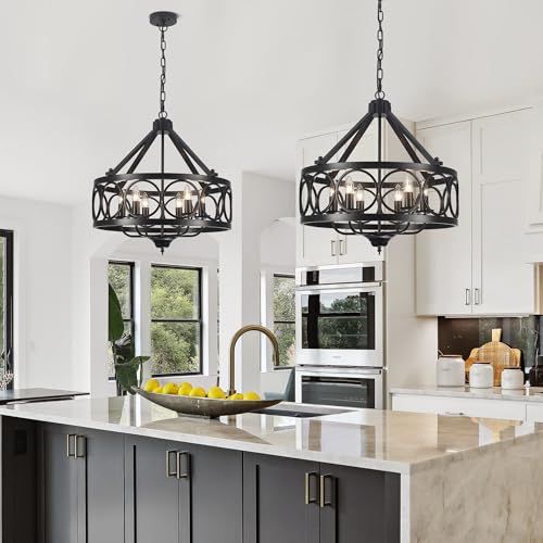 Black-Chandeliers-Dining-Room-Light-Fixtures-Farmhouse-Rustic-Industrial-6-Light-Pendant-Light-Kitchen-Island-for-Foyer-Entryway-Living-Room Black Chandeliers Dining Room Light Fixtures Farmhouse Rustic Industrial 6 Light Pendant Light Kitchen Island for Foyer Entryway Living Room