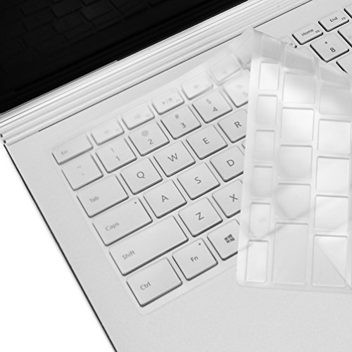 TOP CASE Clear TPU Keyboard Cover Skin Protector Compatible with Microsoft Surface Laptop (2017 Released) & Surface Book and Surface Book 2