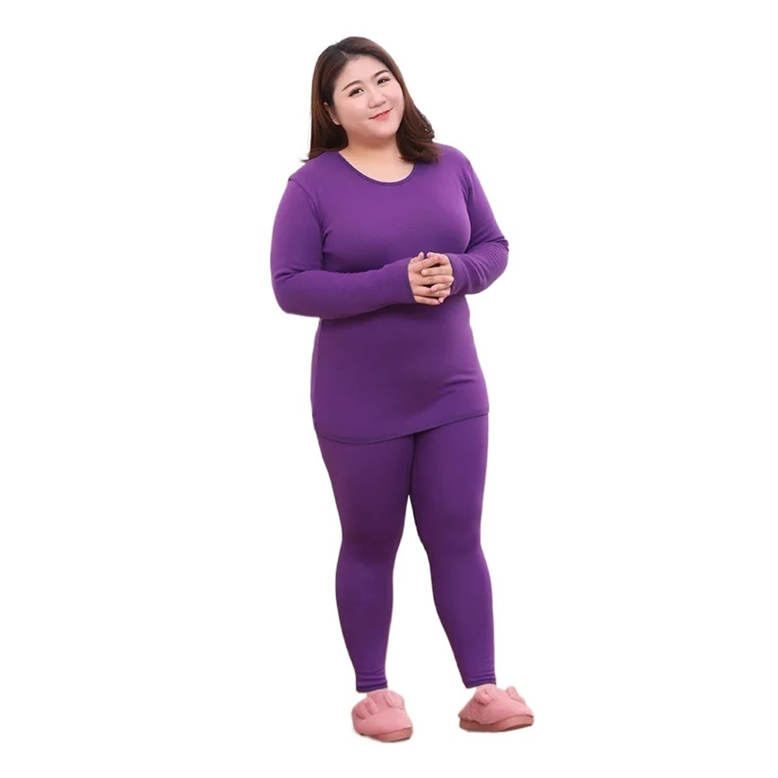 Set di Biancheria Intima Termica da Donna Completo Intimo Termico da Donna Invernale Taglie Forti in Pile, Caldo Ragazza, 2 Pezzi, Lingerie, Top, Mutande Lunghe, Vestiti