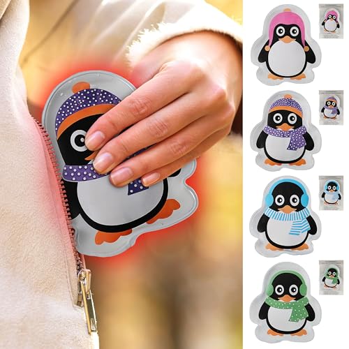 4er Set Taschenwärmer Pinguin (tolles Wichtelgeschenk) Handwärmer, Taschenheizkissen