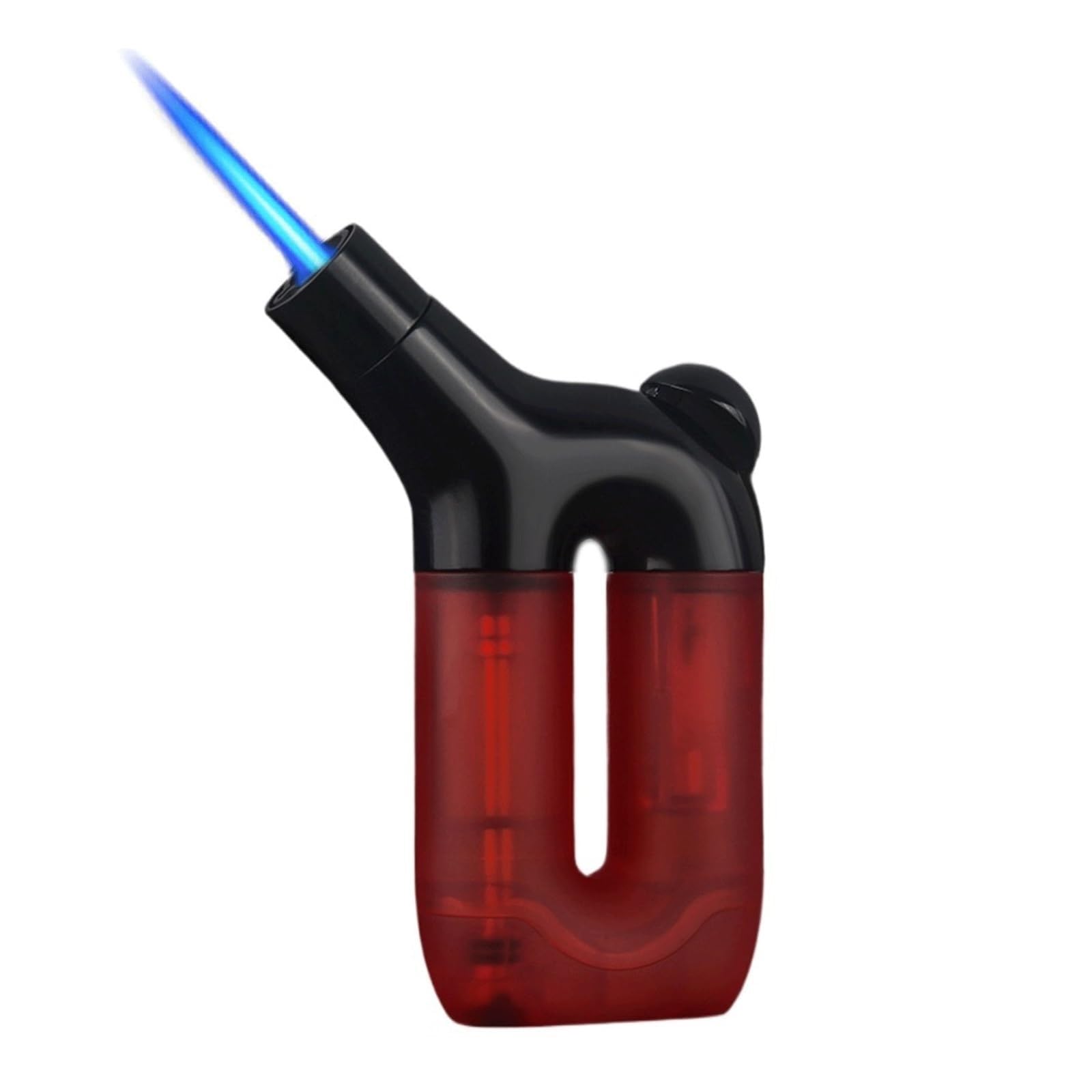 Encendedor de butano recargable contra el viento con llama de chorro regulable para soplete