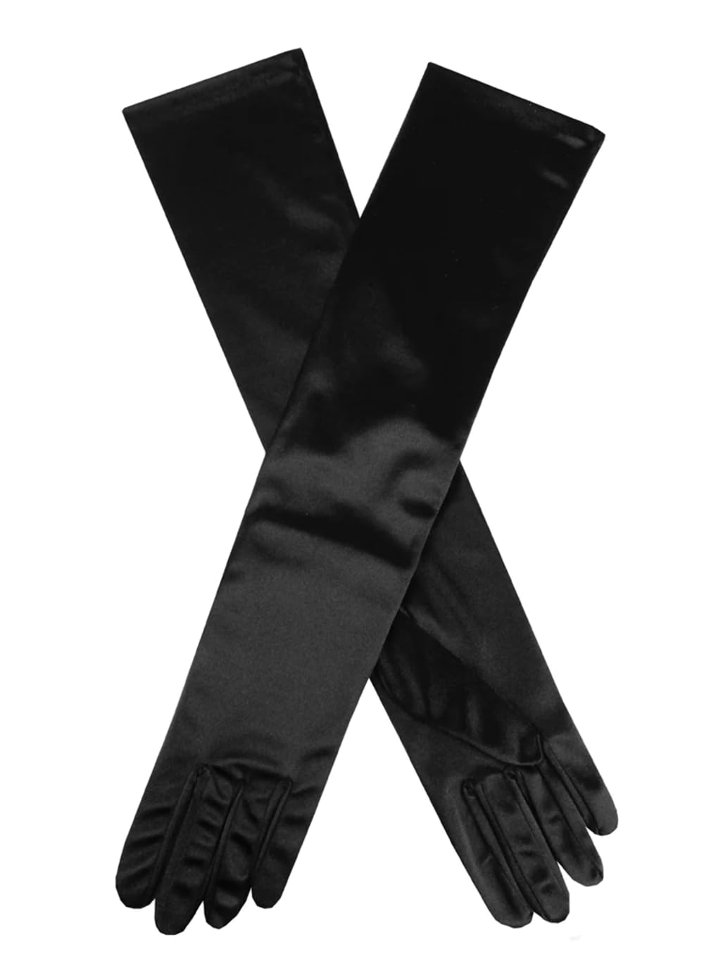 Dents Women's Long Satin Evening Gloves BLACK ONE