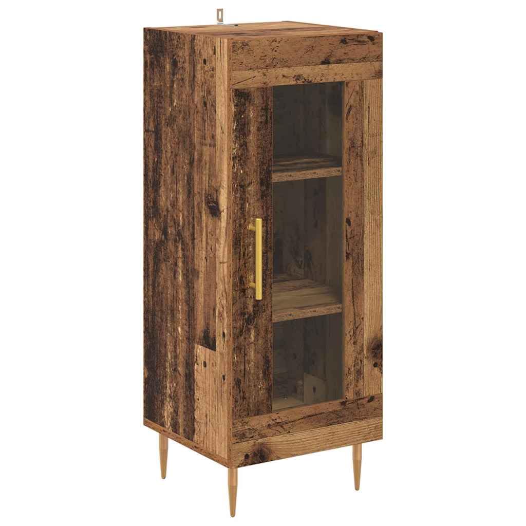 Highboard Lot de 2 buffets en bois vieilli avec portes et étagère, meubles modernes pour salon, salle à manger, armoire de rangement étroite, commode rustique pour l'ordre et le rangement