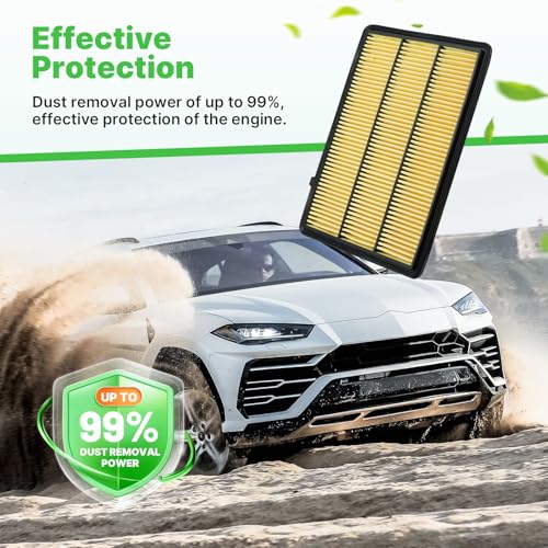Image of Engine+Cabin Air Filters Fit for QX50 2.0L 2019-2025, QX55 2022-2025 | 165465NA1C, 272775NA1A, 99% Filtration Efficiency, Easy Install, Odor control, Great Value, Right Size