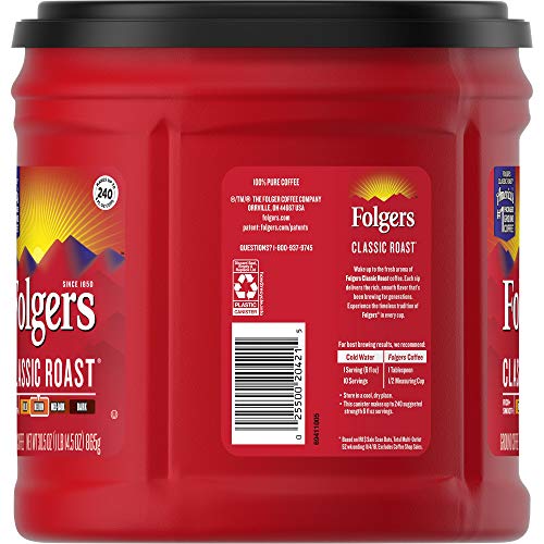 Folgers Classic Roast Coffee, 30.5-Oz Can