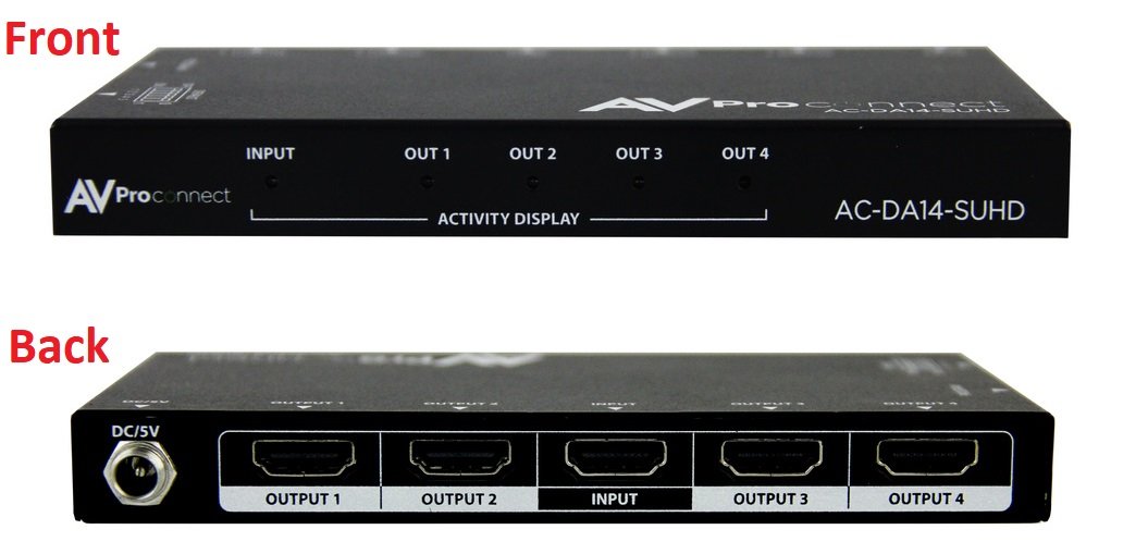 AVPro Edge AC-DA14-AUHD-GEN2 1x4 18Gbps AUHD Distribution Amplifier with Advanced EDID Management