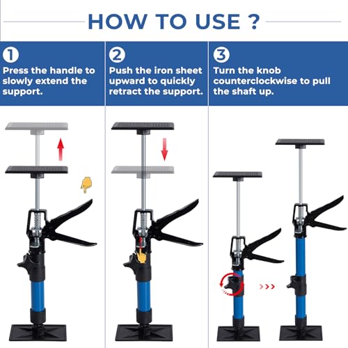 Teleskop-Stützstange Deckenstütze Montagestütze 30–59 cm Rutschfest Teleskopstange Türspanner mit Je 40 Kg Tragkraft für Deckenmontage, Gipskarton,Schrankmontage